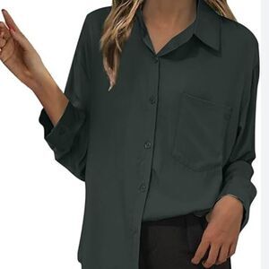 New No Tag Dark Green Button-Up Shirt Size XL